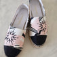 CHANEL 19C Star Pink White Canvas Espadrilles Shoes Size 37 EU