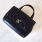 CHANEL Black Small Aged Shiny Calfskin Pilot Essentials Double Sided Flap Bag Ruthenium Hardware