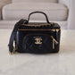 CHANEL Black Caviar Cargo Top Handle Rectangular Vanity 2023 Gold Hardware