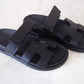 HERMES Black Noir Chypre Calfskin Sandals Size 36.5 EU