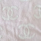 CHANEL CC Logo Wool Cashmere Double Side Light Pink/White Scarf