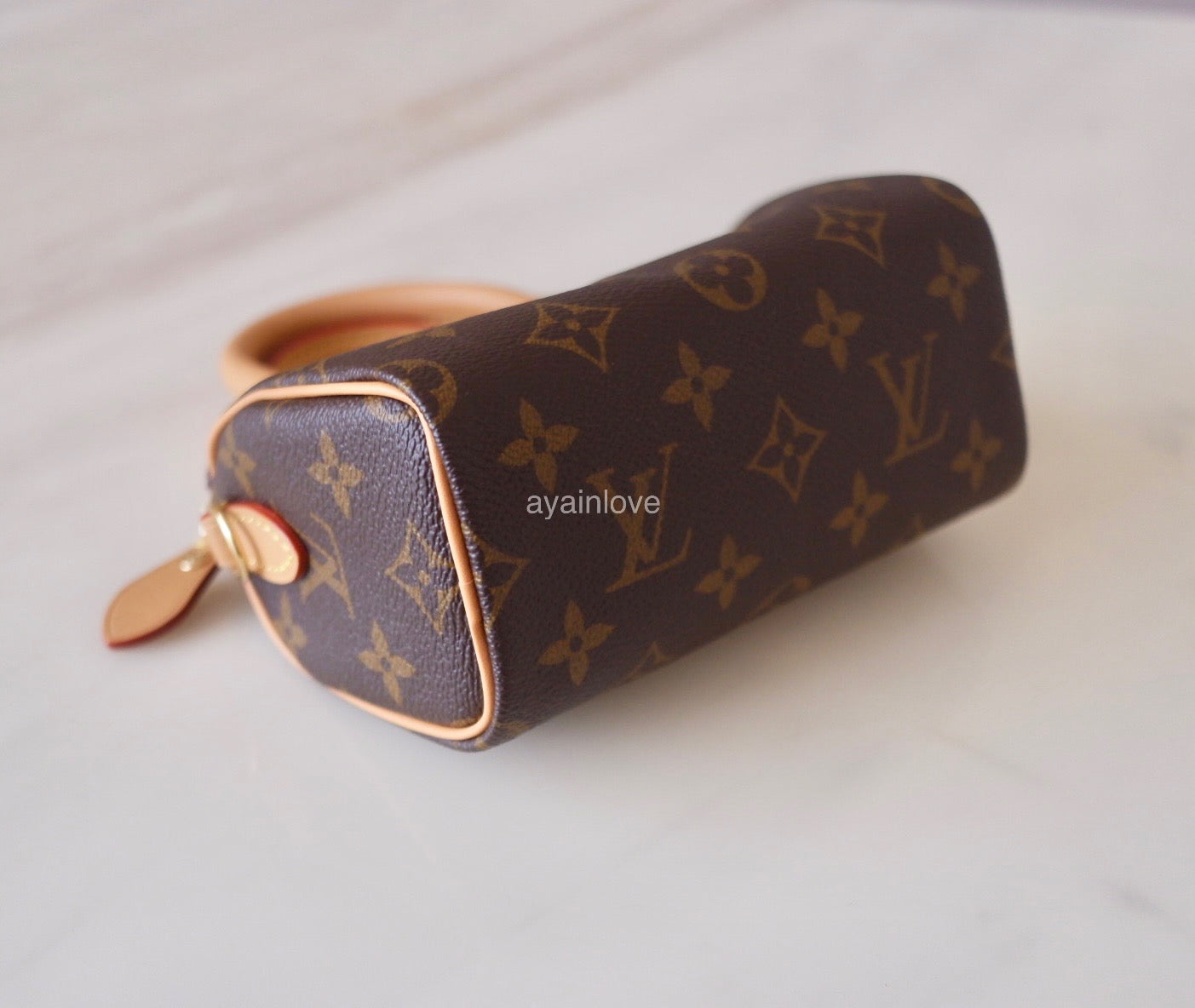 LOUIS VUITTON LV Nano Speedy *New Version* Monogram Canvas Bag Detachable Strap