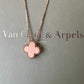 VAN CLEEF ARPELS VCA 18KT Rose Gold Limited 2023 Holiday Pendant Necklace Silver Obsidian Diamond Vintage Alhambra