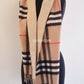 BURBERRY Reversible Wide Check Cashmere Archive Beige Glitter Gold Scarf