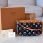 LOUIS VUITTON Pochette Accessories Black Multicolour Murakami Bag Gold Hardware