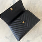 CHANEL Black Caviar Chevron Large Coco Handle 29 cm Flap Bag Brushed Gold Hardware