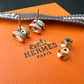 HERMES Mini H Pop Marron Glace Earrings Rose Gold Hardware