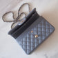 CHANEL 20C Grey Caviar Small Classic Flap Light Gold Hardware