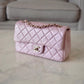 CHANEL 21S Iridescent Light Pink Calfskin Rectangular Mini Bag Light Gold Hardware