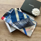 CHANEL Blue Red Cotton Square Scarf 60cm