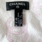 CHANEL CC Logo Wool Cashmere Double Side Light Pink/White Scarf