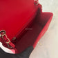 CHANEL 13S Red Lambskin Quilted Square Mini Flap Bag Matte Gold Hardware