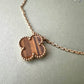 VAN CLEEF ARPELS VCA 18KT Yellow Gold Tiger Eye Vintage Alhambra 2021 Pendant Necklace