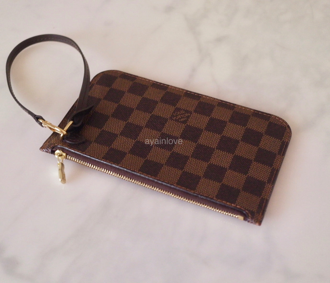 LOUIS VUITTON Neverfull PM Damier Ebene Gold Hardware