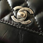 CHANEL Black Small Aged Shiny Calfskin Pilot Essentials Double Sided Flap Bag Ruthenium Hardware