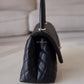 CHANEL Black Caviar Quilted Small Coco Handle 24 cm Light Gold Hardware