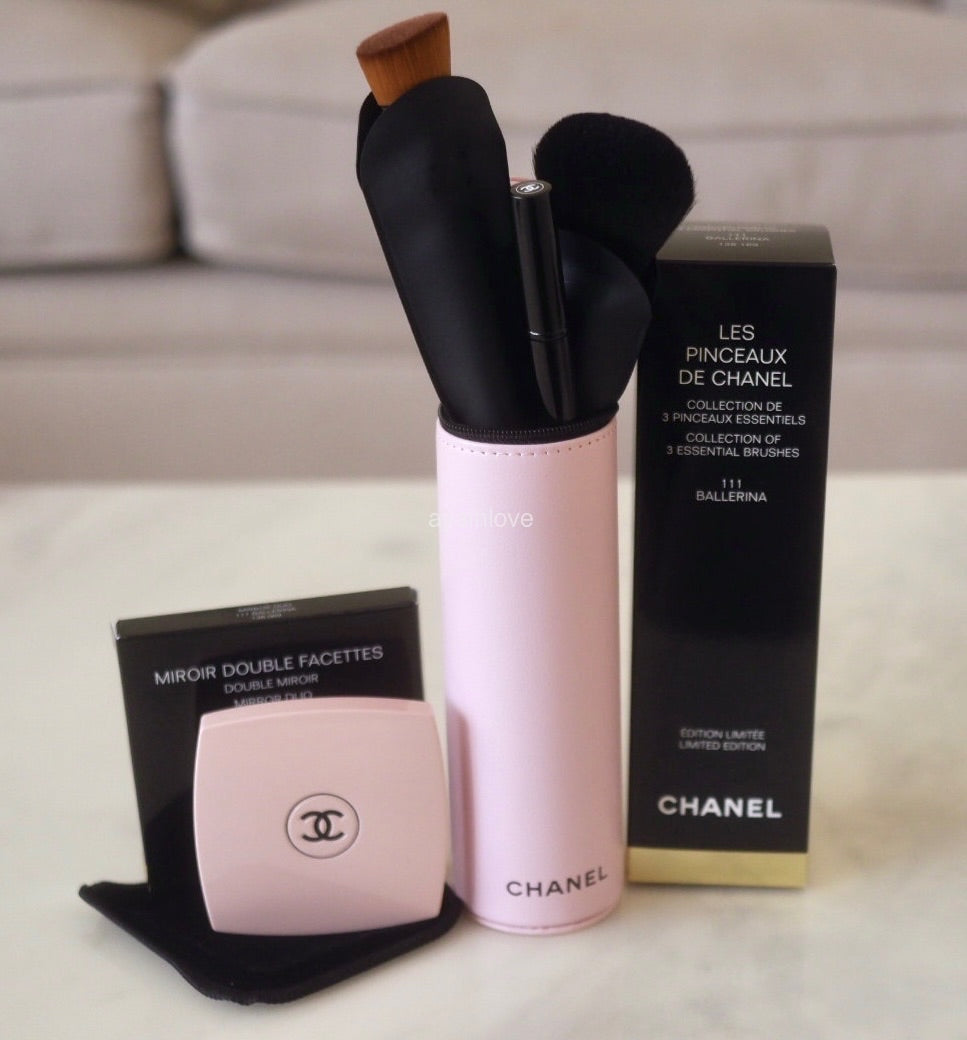 CHANEL Colour Codes Pink Ballerina Brush Set (3 Brushes) and Mirror