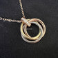 CARTIER Trinity Diamonds 18KT Rose Gold Yellow Gold White Gold Pendant and Rose Gold Necklace