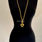 CHANEL 1994 94A Vintage CC Dark Green Gripoix Pendant Long Necklace 24K Gold Plated Hardware