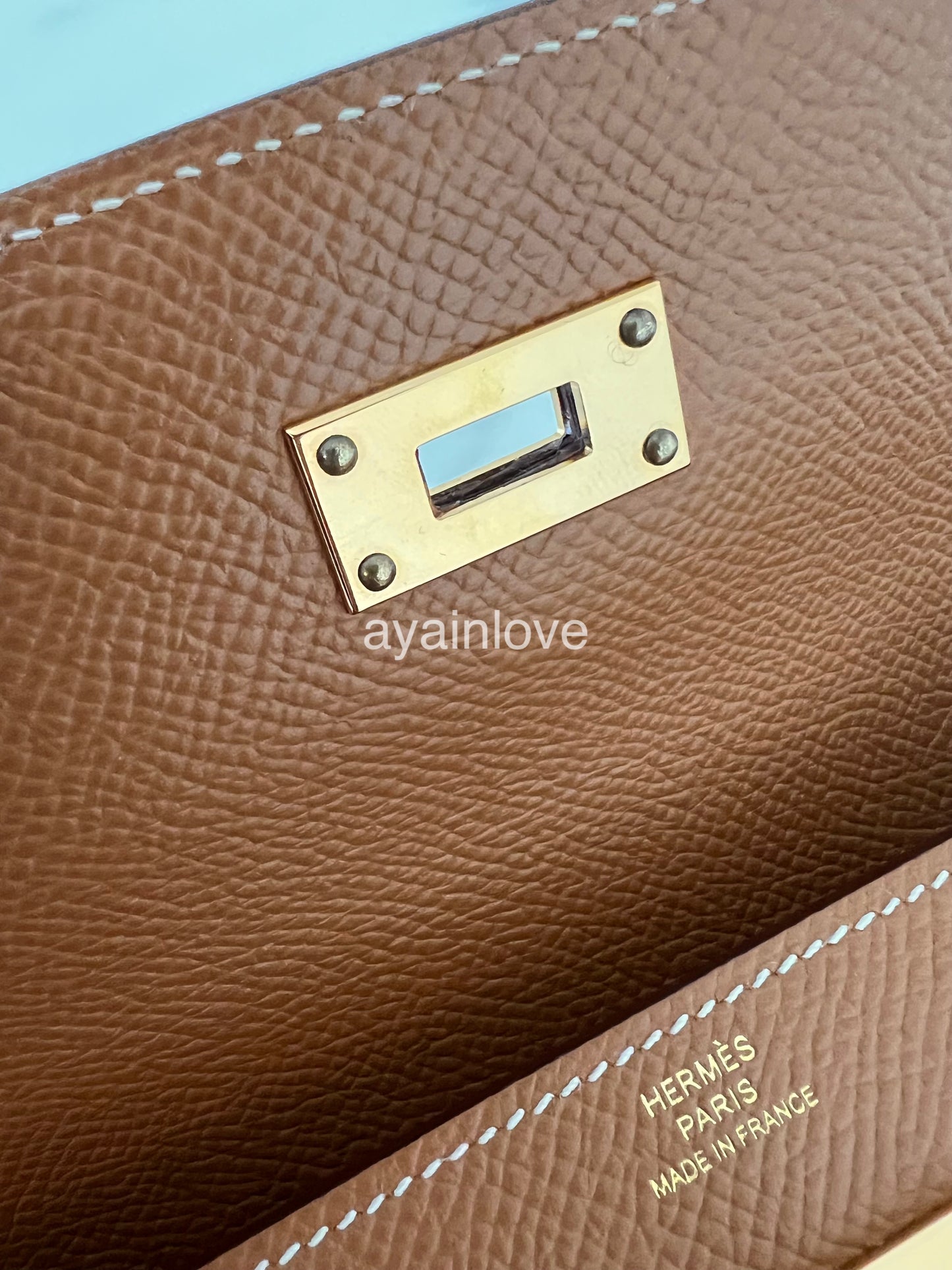 HERMES Kelly Long Wallet Gold Epsom Gold Hardware Z Stamp