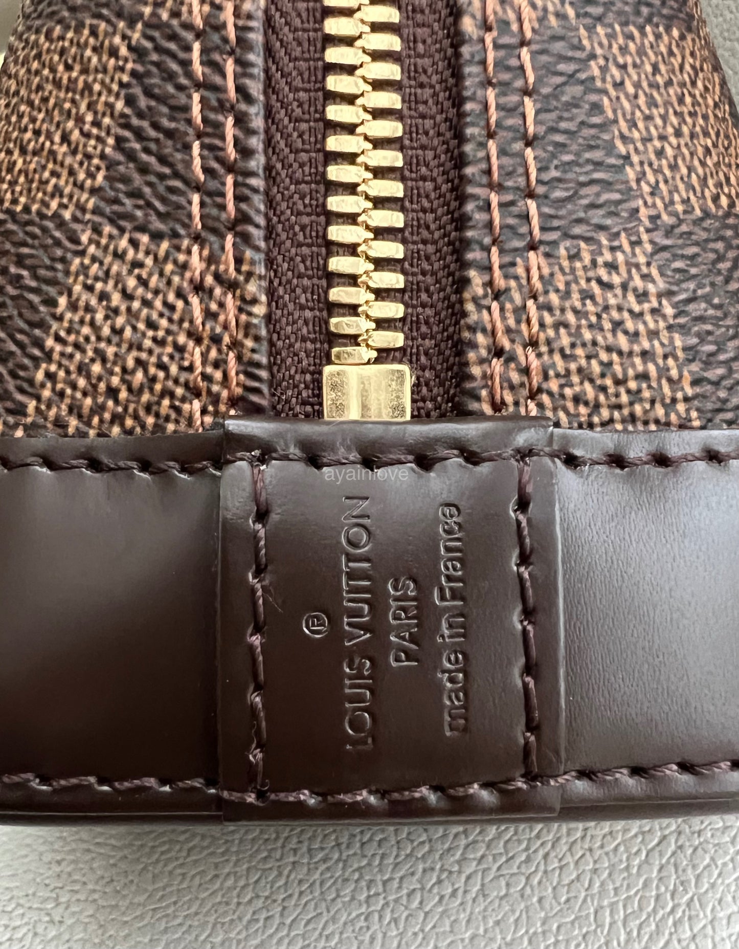 LOUIS VUITTON LV Alma BB Damier Ebene Bag Gold Hardware