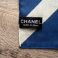 CHANEL Blue Red Cotton Square Scarf 60cm