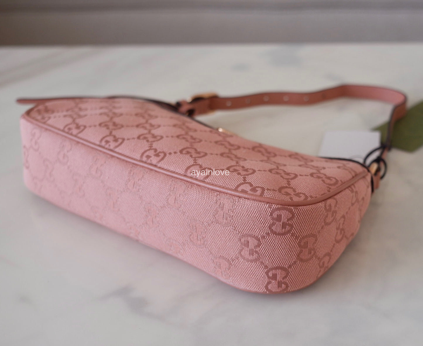 Gucci Ophidia Pink Small Shoulder Bag Rose Gold Hardware