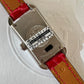 HERMES Nantucket 0.3ct Diamonds Watch Small 29mm Alligator Rogue Red Strap