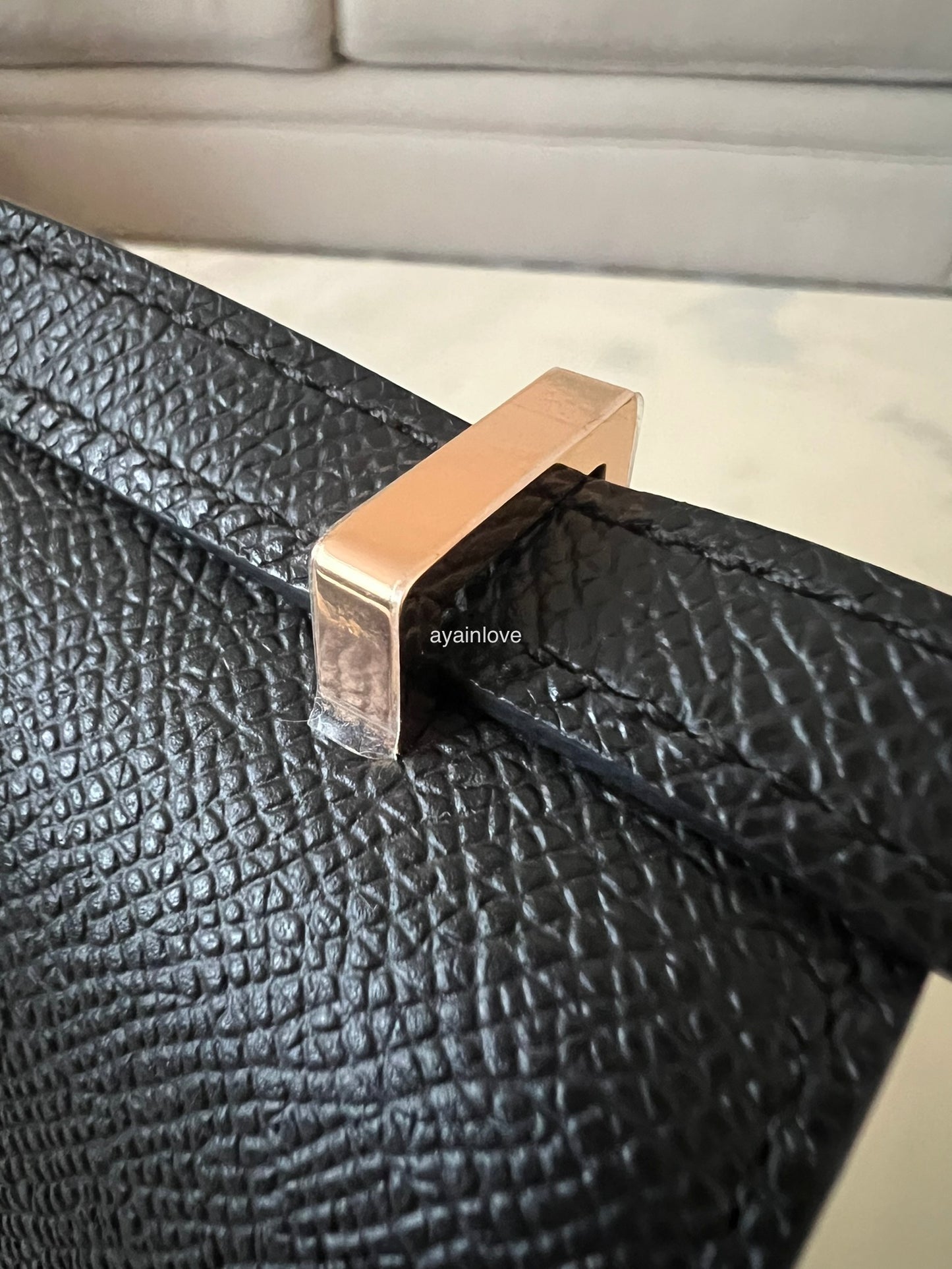 HERMES Constance Mini 18 Noir Black Epsom Rose Gold Hardware W Stamp