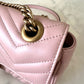 Gucci GG Marmont Mini Matelassé Pink Leather Shoulder Bag