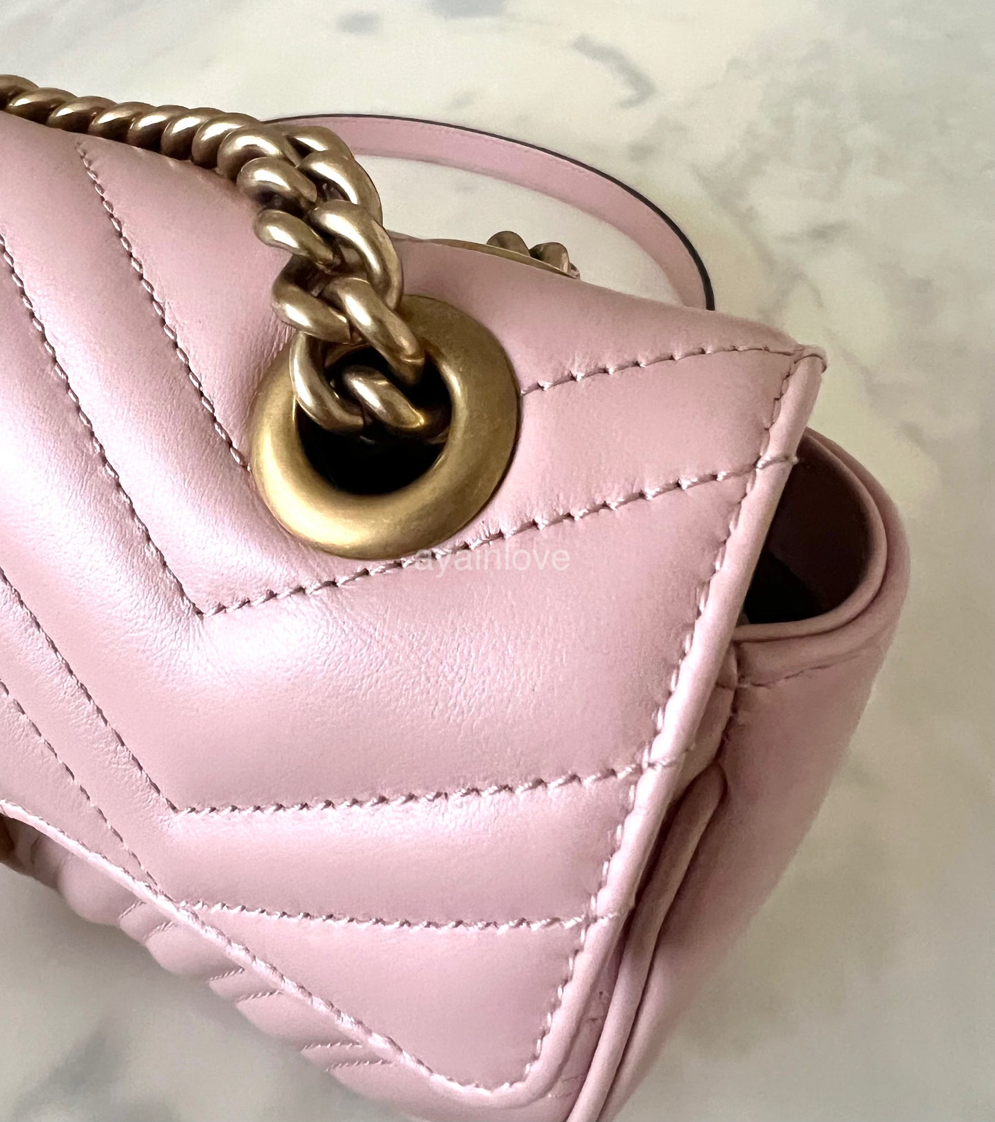 Gucci GG Marmont Mini Matelassé Pink Leather Shoulder Bag