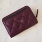 CHANEL 24B Burgundy Caviar Zippy Card Holder Wallet Light Gold Hardware