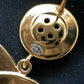 CHANEL 20A CC Paris Button Large Drop Earrings Gold Hardware