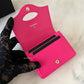 CHANEL 31 Hot Pink Shiny Calfskin Flap Card Holder Light Gold Hardware