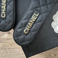 CHANEL Black Gold CC Turnlock Quilted Slides Mules Sandals Size 38.5 EU