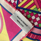 HERMES Pink Silk Colliers et Chiens Shawl Scarf 90