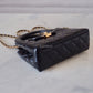 CHANEL 24P Black Calfskin Mini Kelly 19cm Shopping Bag Gold Hardware