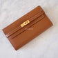 HERMES Kelly Long Wallet Gold Epsom Gold Hardware Z Stamp