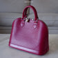 LOUIS VUITTON LV Alma PM Fuchsia Epi Leather Bag Silver Hardware