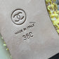 CHANEL CC Yellow Gold Tweed Ballet Shoes Size 38 EU