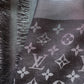 LOUIS VUITTON LV Monogram Shine Black M75123 Silk Wool Large Shawl Scarf Stole