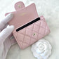 CHANEL 23K Light Pink Caviar Classic Small Snap Card Holder Light Gold Hardware