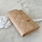 CHANEL Classic Beige Clair Caviar Small Snap Card Holder Gold Hardware