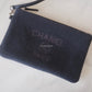 CHANEL Navy Blue Canvas Small Medium 34 cm Deauville *Microchipped* Tote Bag Silver Hardware