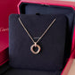 CARTIER Trinity Diamonds 18KT Rose Gold Yellow Gold White Gold Pendant and Rose Gold Necklace