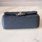CHANEL 18B Grey Caviar Rectangular Mini Flap Bag Light Gold Hardware