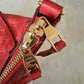 LOUIS VUITTON Lumineuse Red Orient Monogram Empreinte PM Satchel Gold Hardware