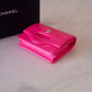 CHANEL 31 Hot Pink Shiny Calfskin Flap Card Holder Light Gold Hardware