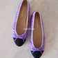 CHANEL CC Purple Multicolour Tweed Ballet Shoes Size 38 EU