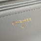 CHANEL 24P Sweetheart Light Blue Caviar Wallet on Chain Brushed Gold Hardware